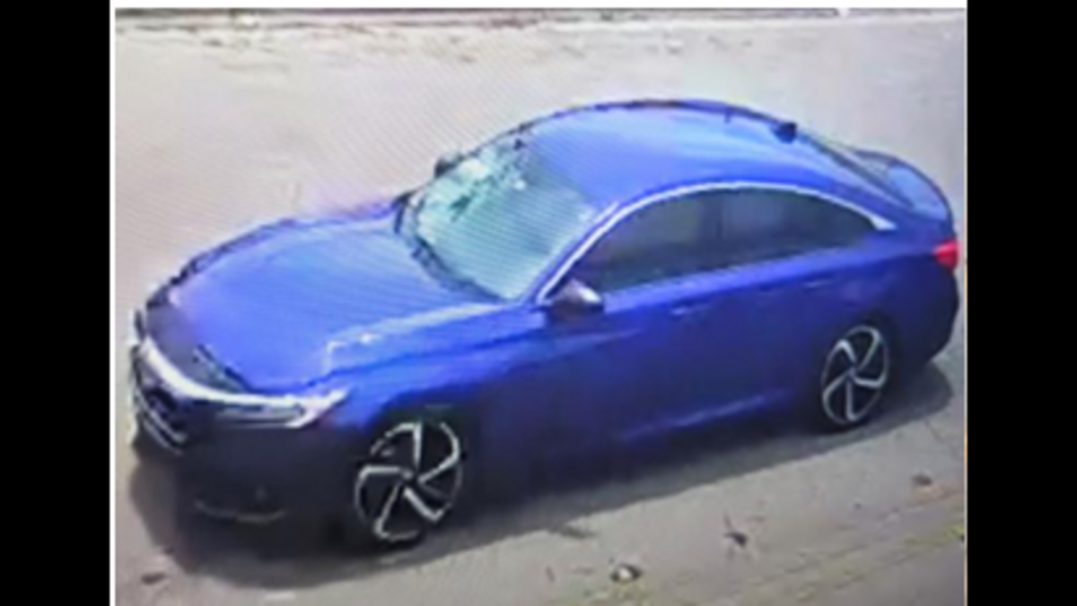 Miami police want to talk to the driver of this car after a hit-and-run killed a pedestrian Saturday afternoon. Miami police want to talk to the driver of this car after a hit-and-run killed a pedestrian Saturday afternoon.